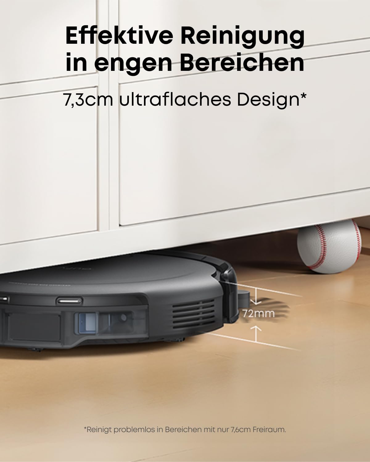 eufy C10 Saugroboter mit Absaugstation, 4.000 Pa, 7,3 cm ultraflach, ausfahrbare Seitenbürste, 3L Staubbeutel