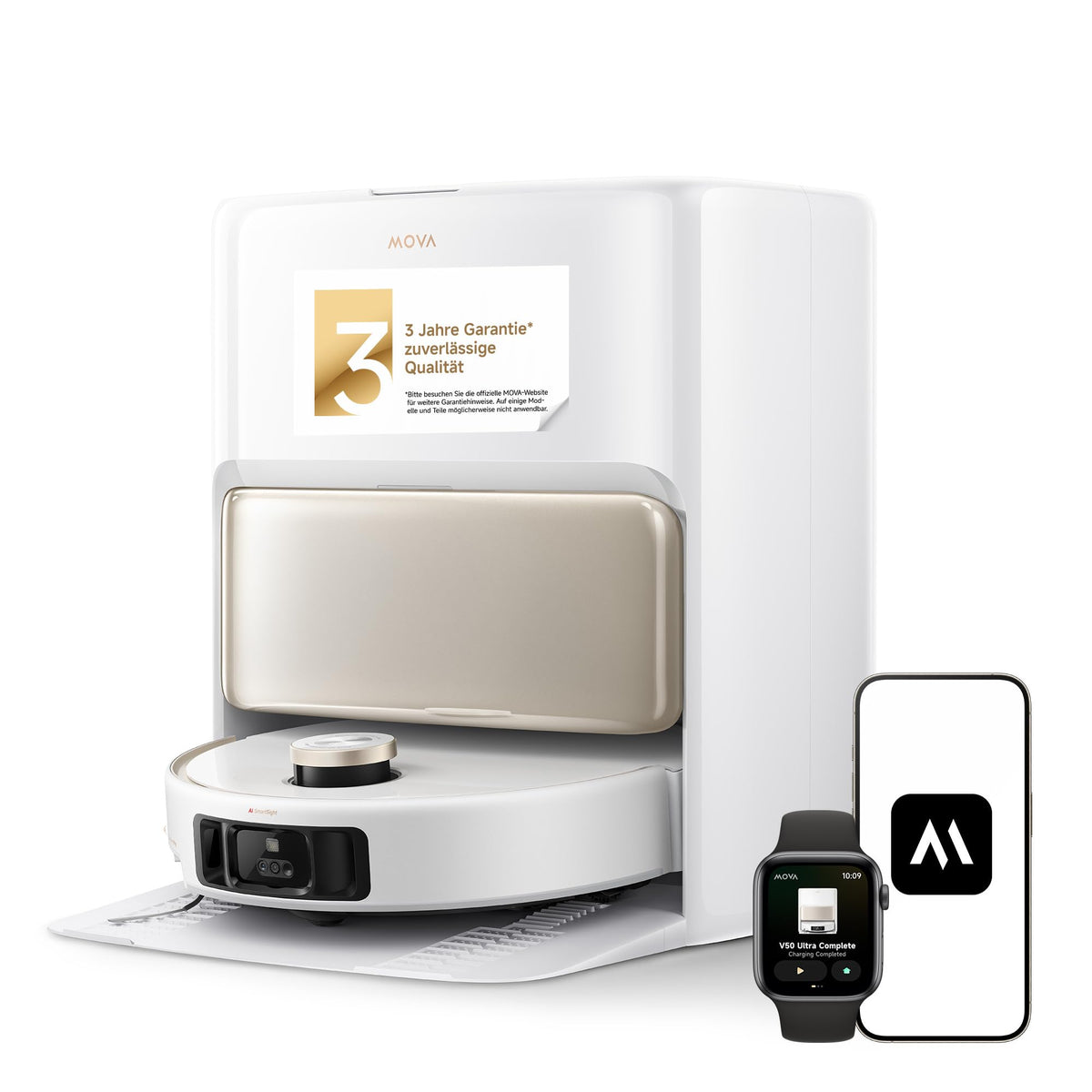 Mova V50 Ultra Complete Saugroboter 24.000 Pa 6cm Hindernisüberwindung Heißwasser-Wischfunktion