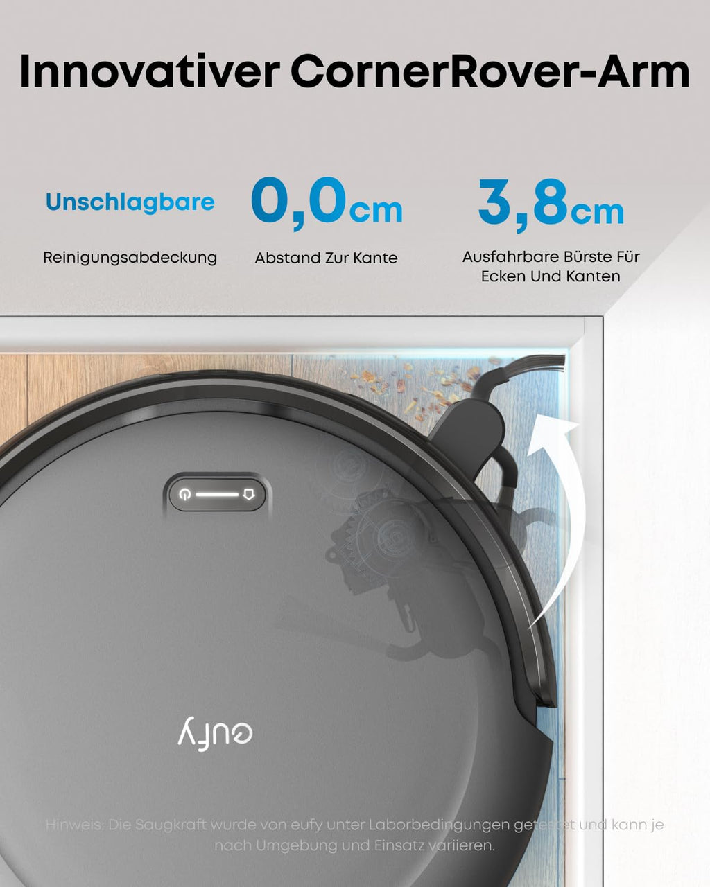 eufy C10 Saugroboter mit Absaugstation, 4.000 Pa, 7,3 cm ultraflach, ausfahrbare Seitenbürste, 3L Staubbeutel