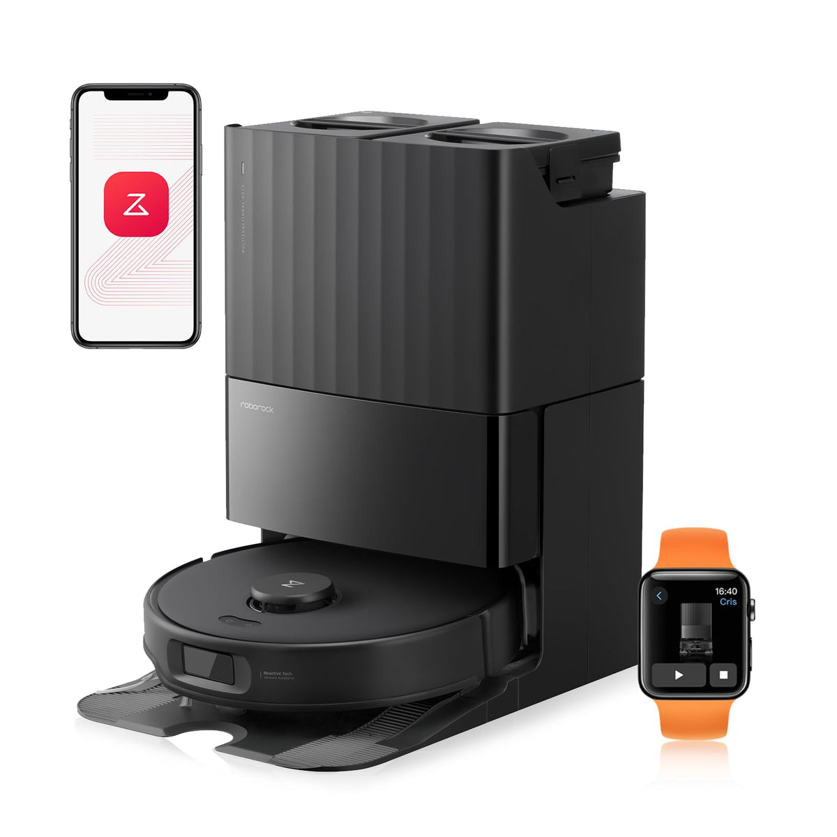 roborock Qrevo Edge S5A Saugroboter mit Wischfunktion, 18.500Pa, FlexiArm Kantenreinigung, 75°C Heißwasser