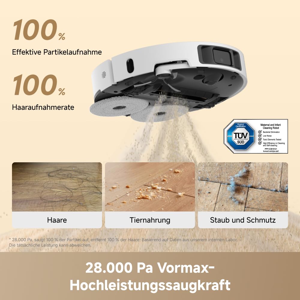 dreame L50 Ultra AE Saug- & Wischroboter 28.000 Pa Saugkraft Absaugstation Heißwasser-Reinigung