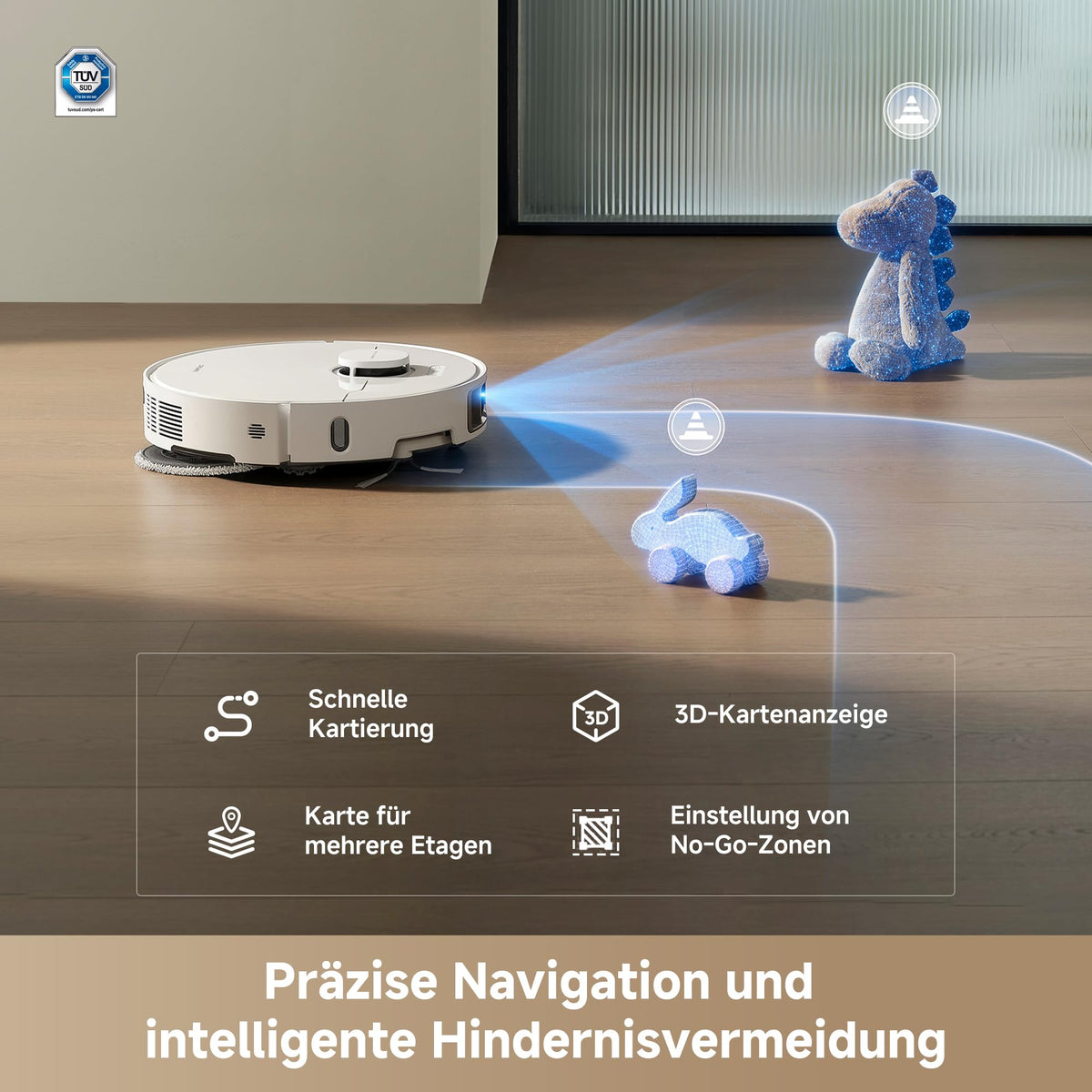 DREAME L10s Ultra Gen 3 Kit Saugroboter 25.000 Pa, Wischfunktion, All-in-One-Station, ausfahrbare Bürsten