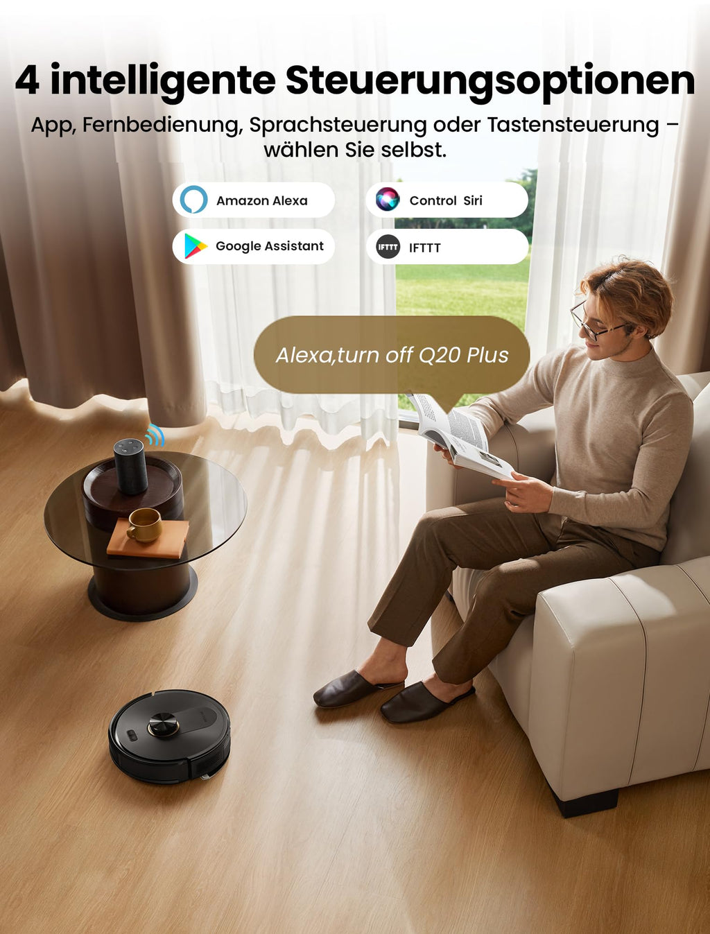 Proscenic Q20Plus Saugroboter mit Wischfunktion 10000Pa Absaugstation beutellos LiDAR Navigation Tierhaare