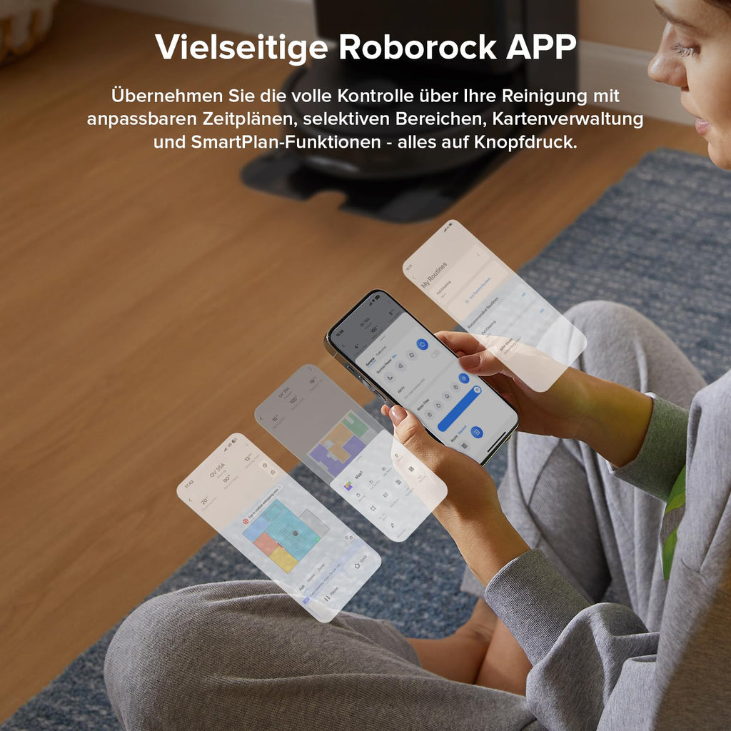 roborock Qrevo Saugroboter mit Wischfunktion, 8000Pa Saugkraft, Absaugstation, Anti-Verfilzung