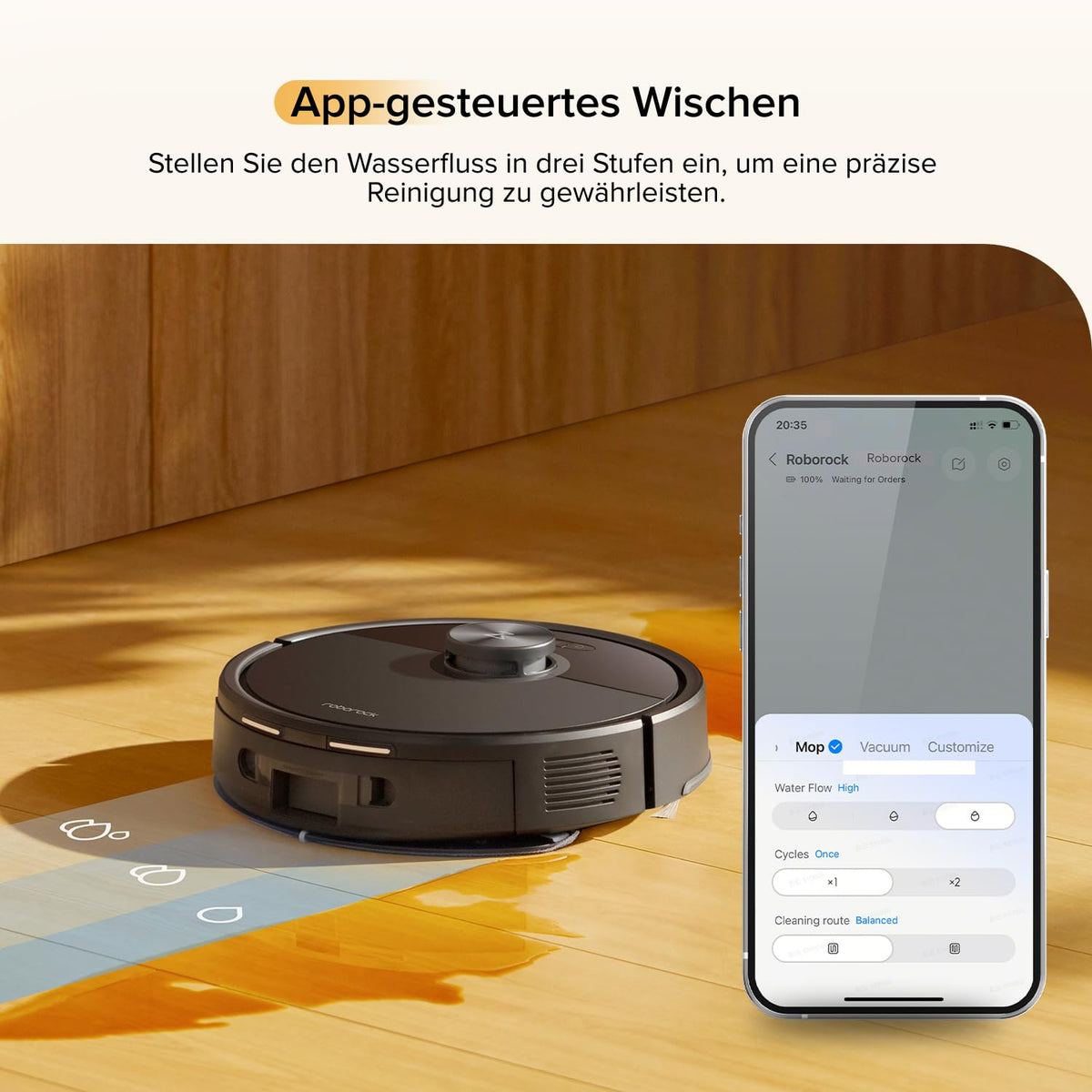 roborock Q7 M5 Saugroboter mit Wischfunktion, 10.000Pa Saugkraft, Dual Anti-Tangle-System, LiDAR Navigation