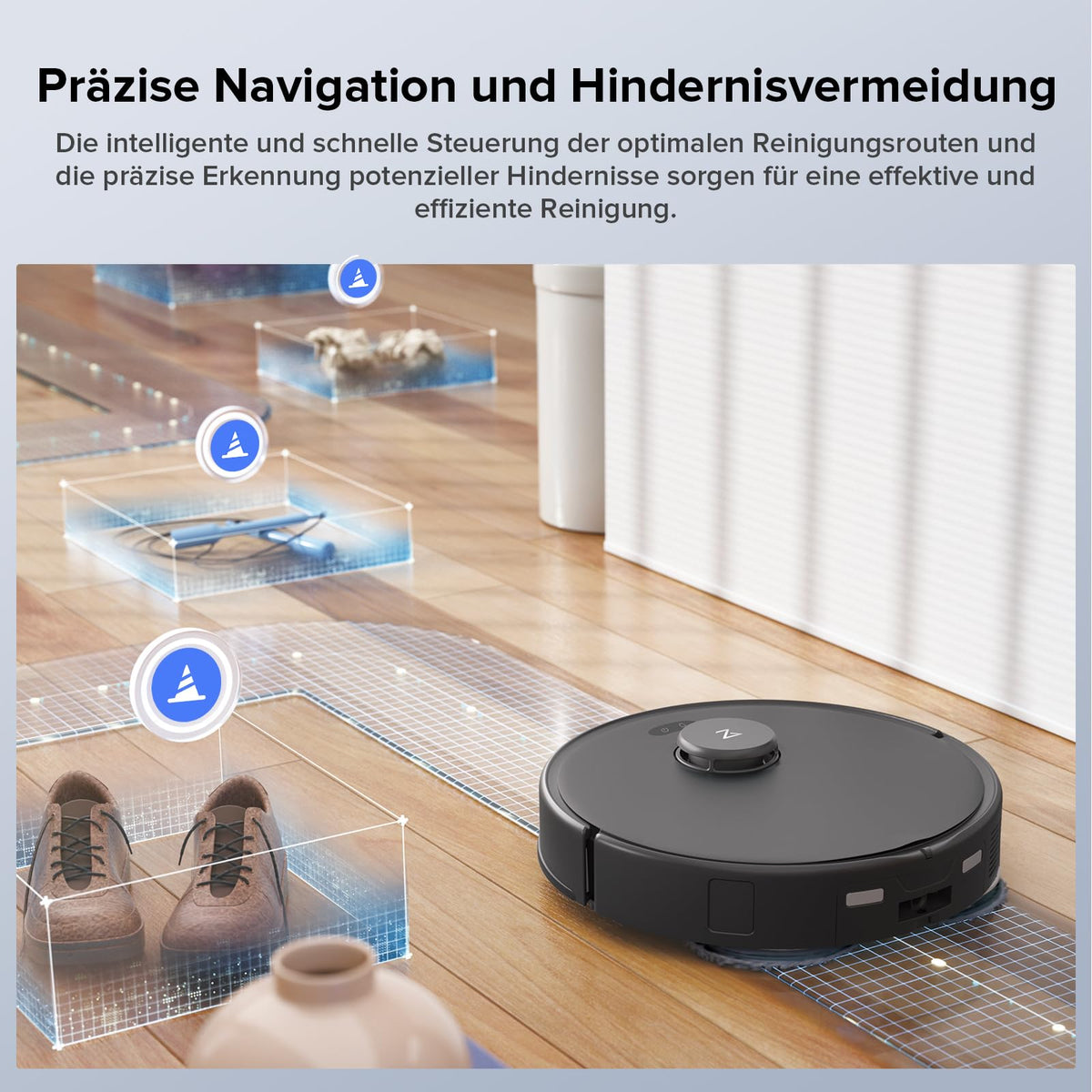 roborock Qrevo Edge S5A Saugroboter mit Wischfunktion, 18.500Pa, FlexiArm Kantenreinigung, 75°C Heißwasser
