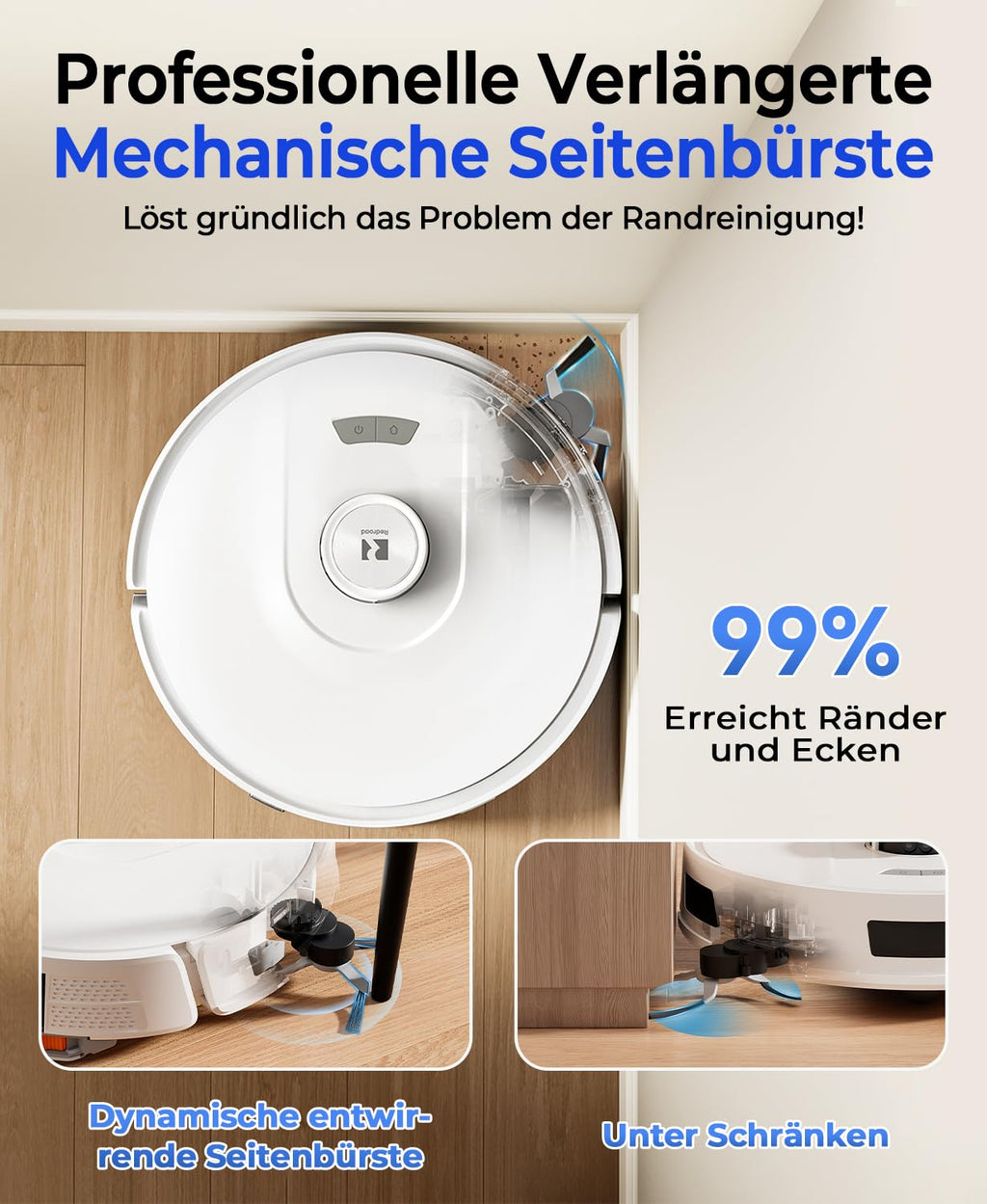 Redkey D8 Saugroboter 25000Pa Wischfunktion Absaugstation 4L Anti-Haar LiDAR Roboterstaubsauger Tierhaare