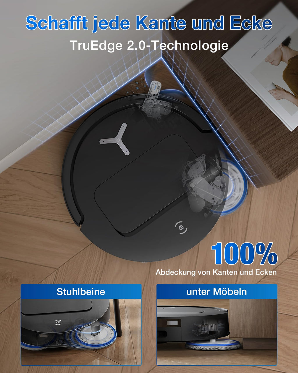 ECOVACS DEEBOT T50 PRO Omni Gen2 Saugroboter, 18.500Pa, ausfahrbare Kantenbürste, ZeroTangle 2.0