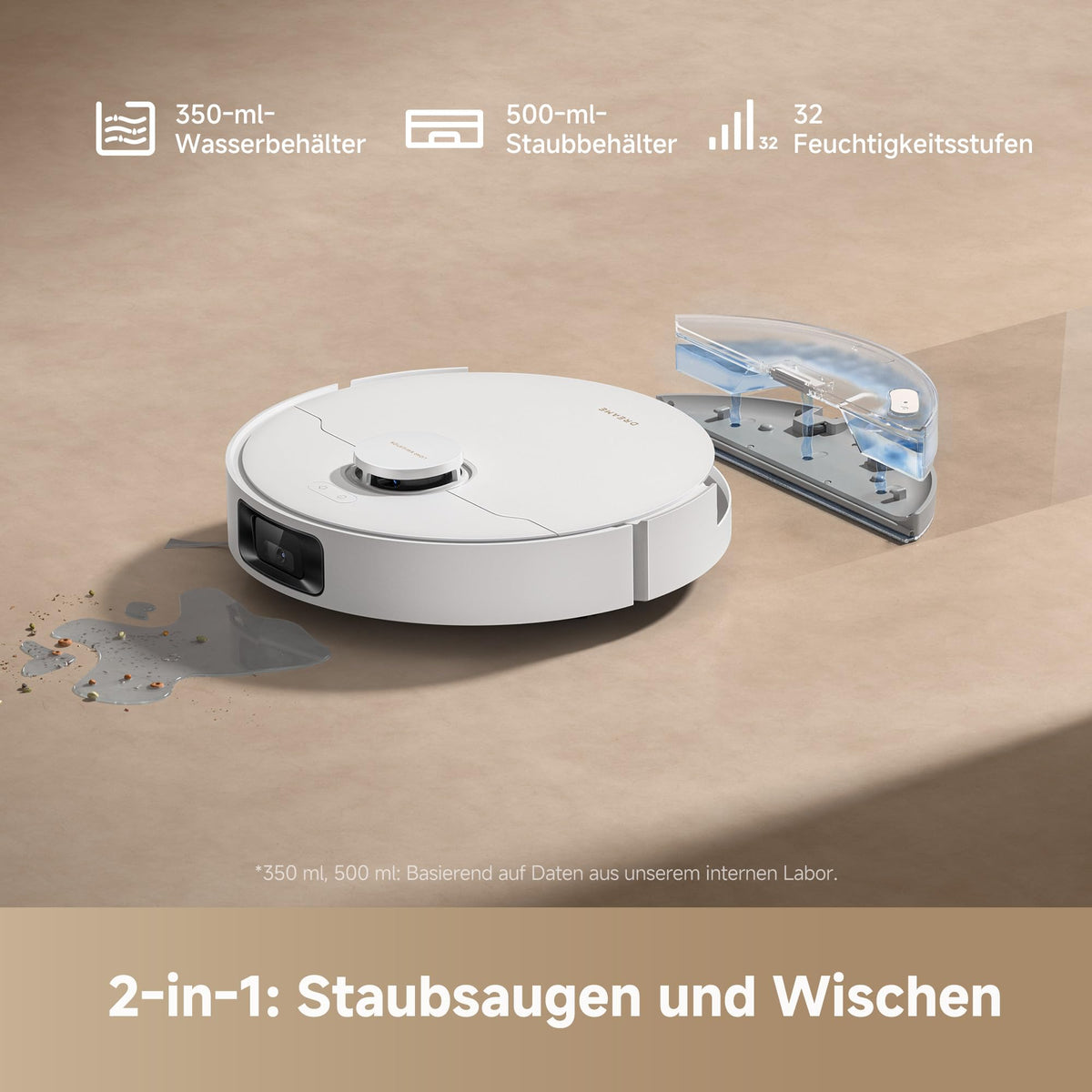 dreame D20 Pro Plus Saugroboter 13.000 Pa, Wischfunktion, Absaugstation, LDS-Navigation für Tierhaare