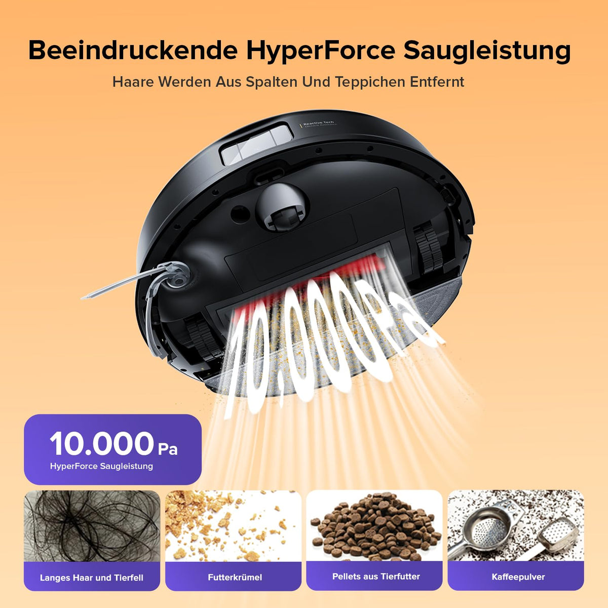 roborock Q10 S5 Saugroboter mit Wischfunktion, 10.000 Pa HyperForce, Dual Anti-Tangle, für Tierhaare