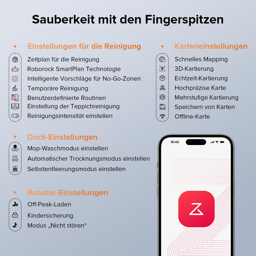 roborock Qrevo Edge S5A Saugroboter mit Wischfunktion, 18.500Pa, FlexiArm Kantenreinigung, 75°C Heißwasser