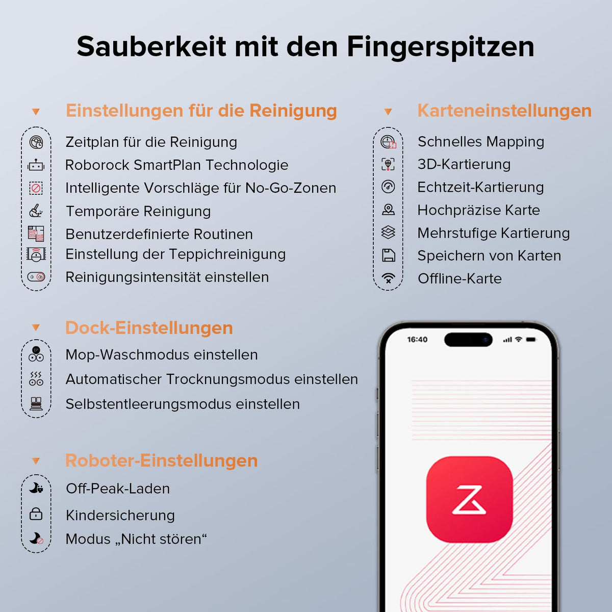 roborock Qrevo Edge S5A Saugroboter mit Wischfunktion, 18.500Pa, FlexiArm Kantenreinigung, 75°C Heißwasser