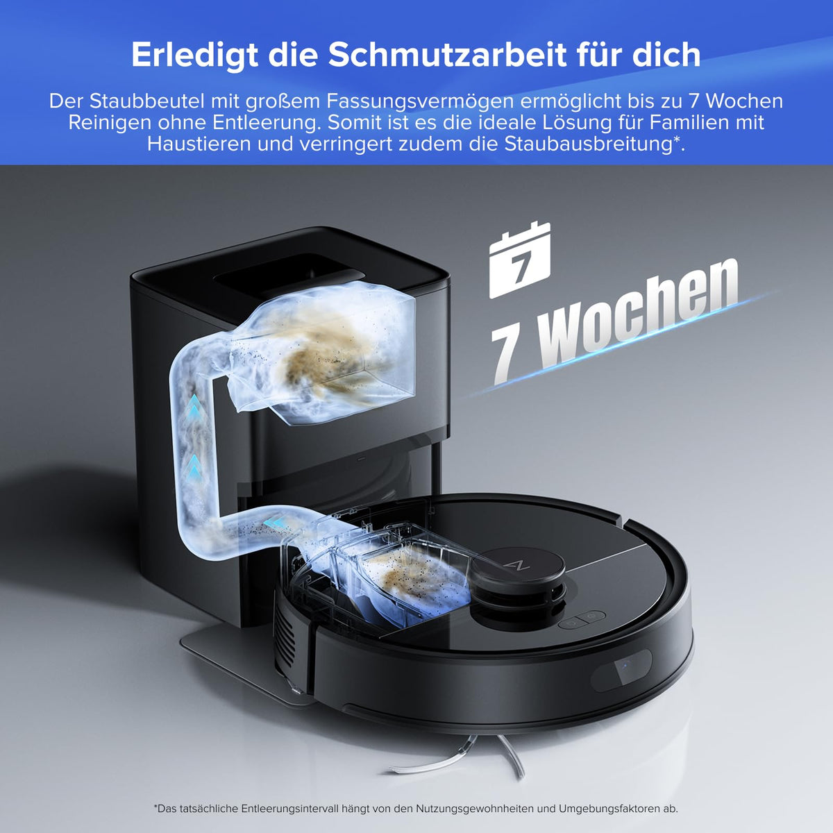 roborock Q7 L5+ Saugroboter mit Absaugstation, 8.000 Pa Saugkraft, Dual Anti-Tangle, LiDAR-Navigation