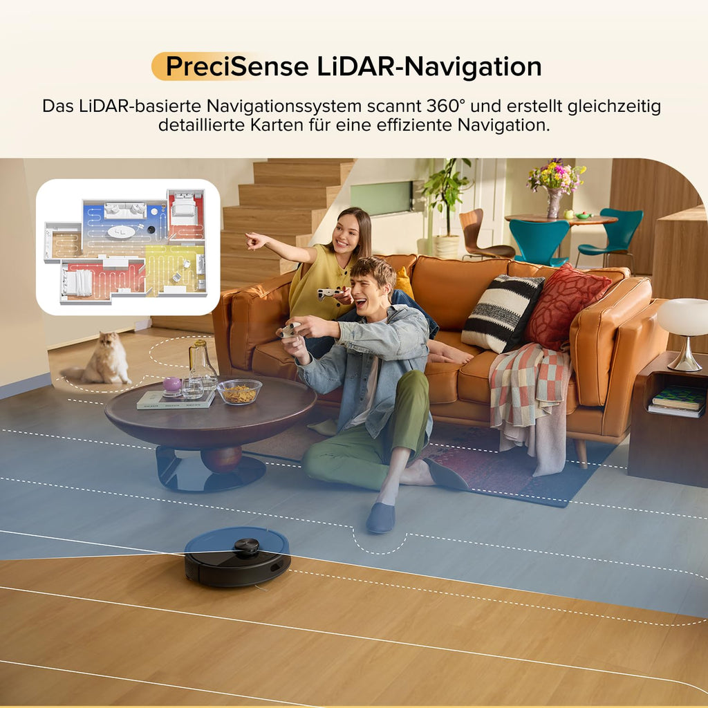 roborock Q7 M5 Saugroboter mit Wischfunktion, 10.000Pa Saugkraft, Dual Anti-Tangle-System, LiDAR Navigation