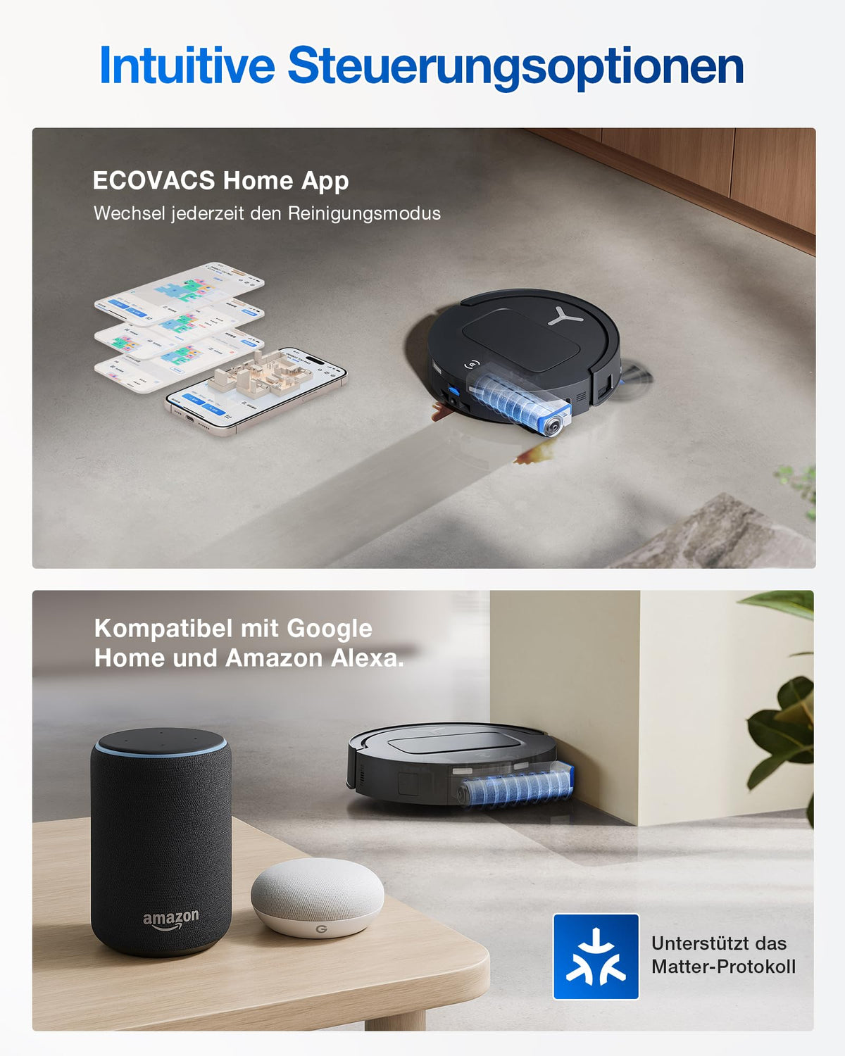 ECOVACS DEEBOT T80 Omni Saugroboter mit Wischfunktion 18.000 Pa ZeroTangle 3.0 OZMO Roller