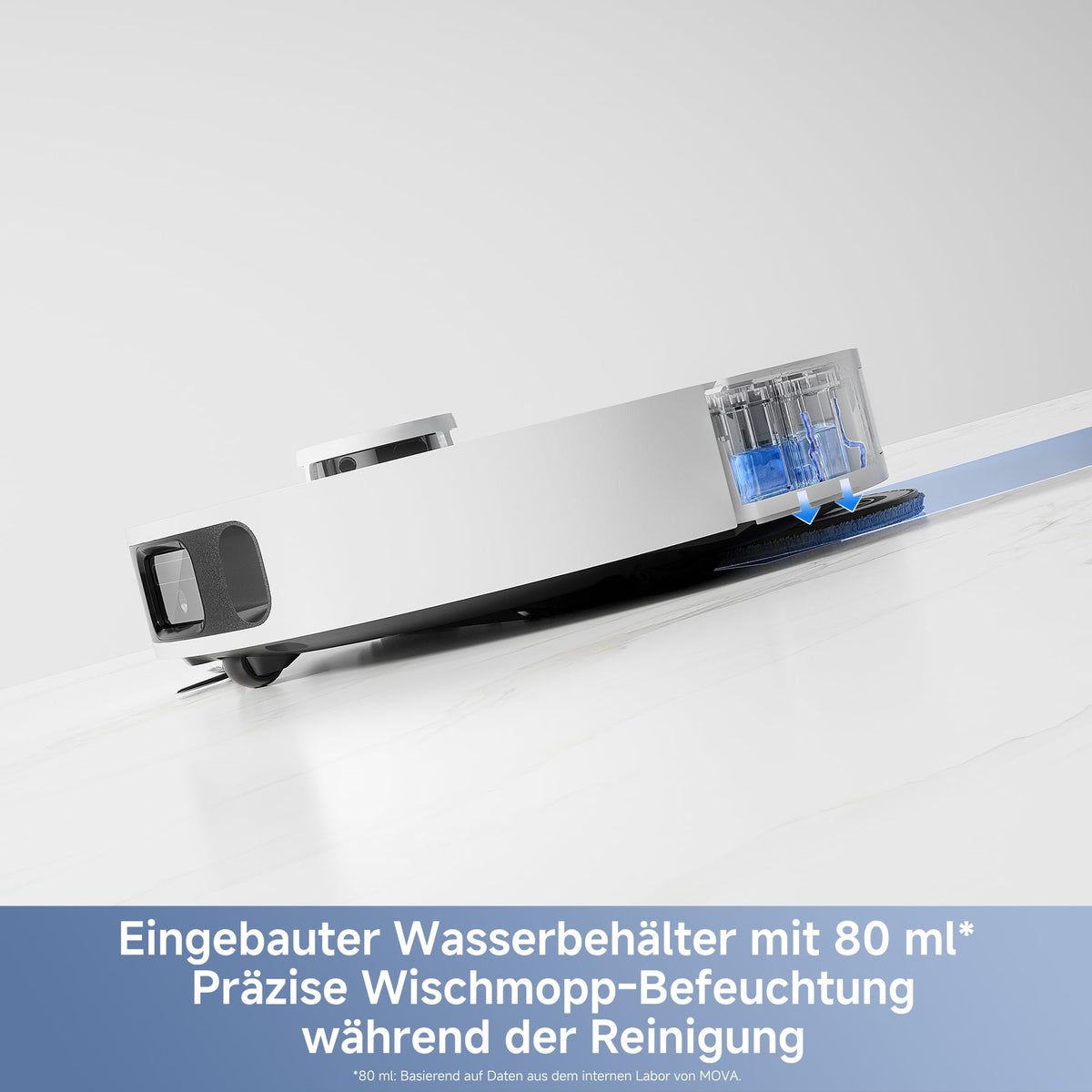 Mova E40 Ultra Saugroboter mit Wischfunktion, 19.000Pa, Absaugstation, MaxiReach-Wischmopp, 80ml Tank