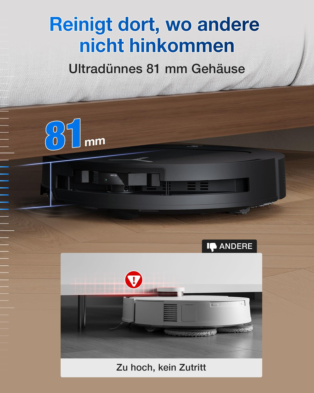 ECOVACS DEEBOT T50 PRO Omni Gen2 Saugroboter, 18.500Pa, ausfahrbare Kantenbürste, ZeroTangle 2.0