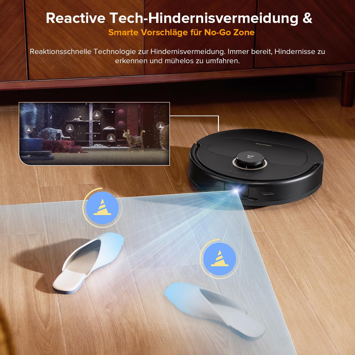 roborock Qrevo S5V Saugroboter mit Wischfunktion 12.000 Pa Zero-Tangle FlexiArm Warmlufttrocknung
