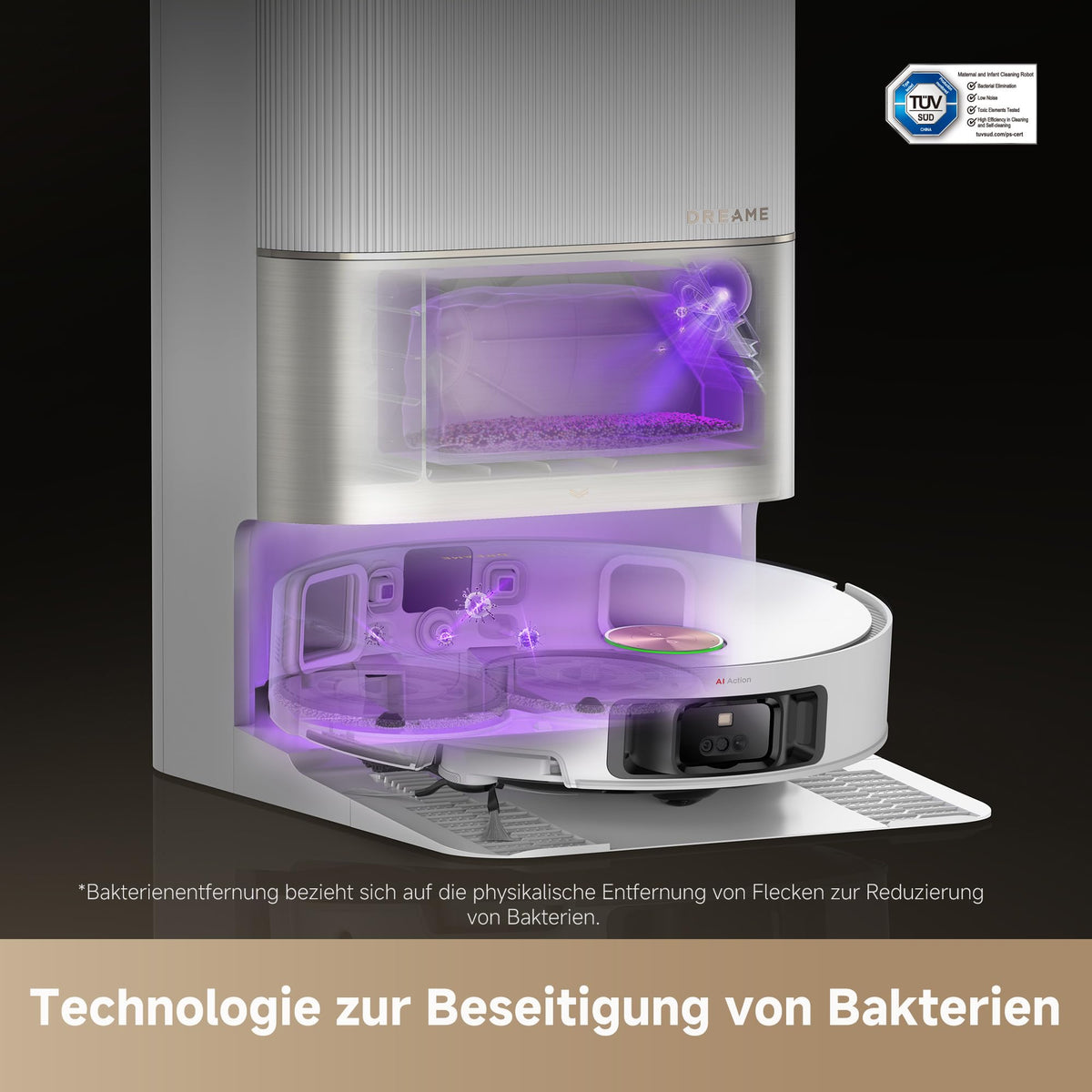dreame X50 Ultra Complete Saugroboter mit Wischfunktion, 20.000Pa Saugkraft, 6cm Kletterhöhe
