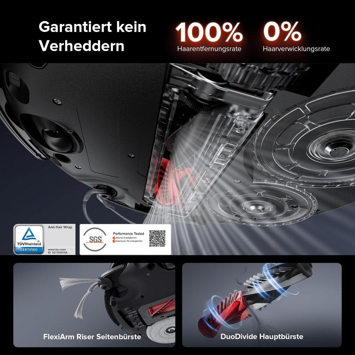 roborock Saros 10R Saugroboter 22000Pa, 7,98cm flach, FlexiArm Mopp, StarSight 2.0, Zero-Tangle