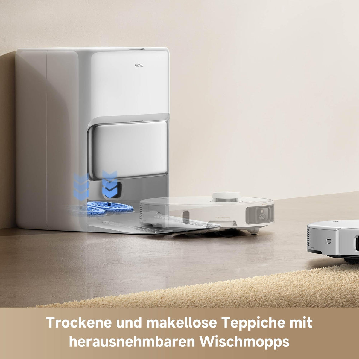Mova P50 Pro Ultra Saugroboter mit Wischfunktion 19.000 Pa Selbstreinigung Heißwasser Absaugstation