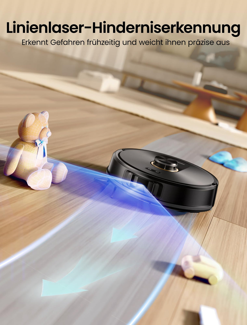 Proscenic Q20Plus Saugroboter mit Wischfunktion 10000Pa Absaugstation beutellos LiDAR Navigation Tierhaare