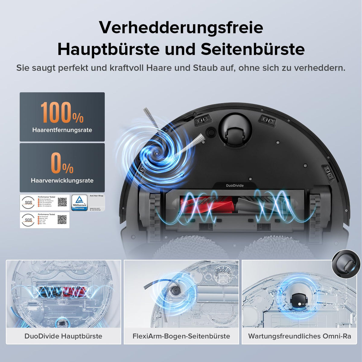 roborock Qrevo Edge S5A Saugroboter mit Wischfunktion, 18.500Pa, FlexiArm Kantenreinigung, 75°C Heißwasser