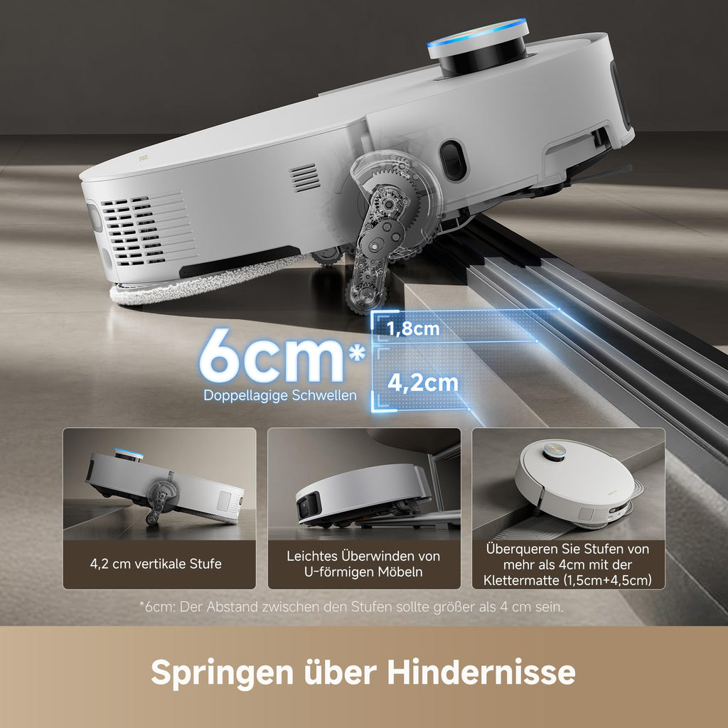 dreame X50 Ultra Complete Saugroboter mit Wischfunktion, 20.000Pa Saugkraft, 6cm Kletterhöhe