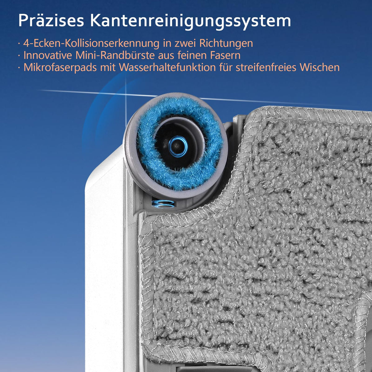 Lydsto WL07Max Fensterputzroboter mit Sprühfunktion kompakt, Vier Ultraschall Wasserdüsen, Eckenreinigung,8000Pa Elektrischer Fensterputzer 110ML Tank, 4 Reinigungsmodi (Weiß)