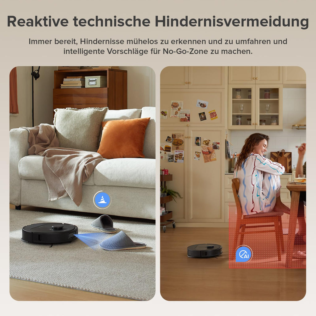 roborock Qrevo Saugroboter mit Wischfunktion, 8000Pa Saugkraft, Absaugstation, Anti-Verfilzung