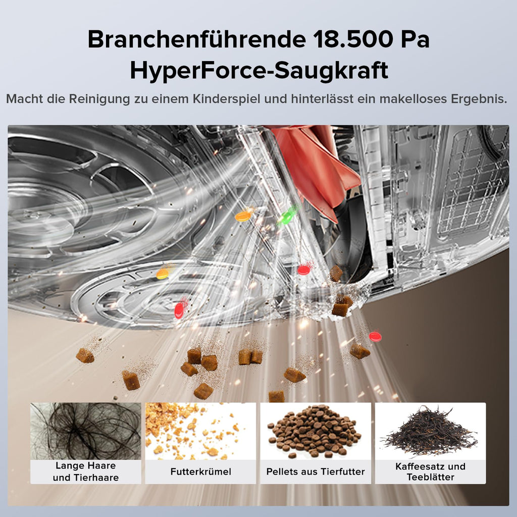 roborock Qrevo Edge S5A Saugroboter mit Wischfunktion, 18.500Pa, FlexiArm Kantenreinigung, 75°C Heißwasser