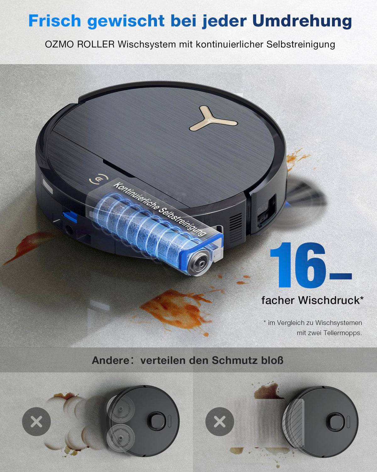 ECOVACS DEEBOT X9 PRO Omni Saugroboter mit Wischfunktion, 16.600 Pa, Absaugstation, Heißwasser-Moppwäsche