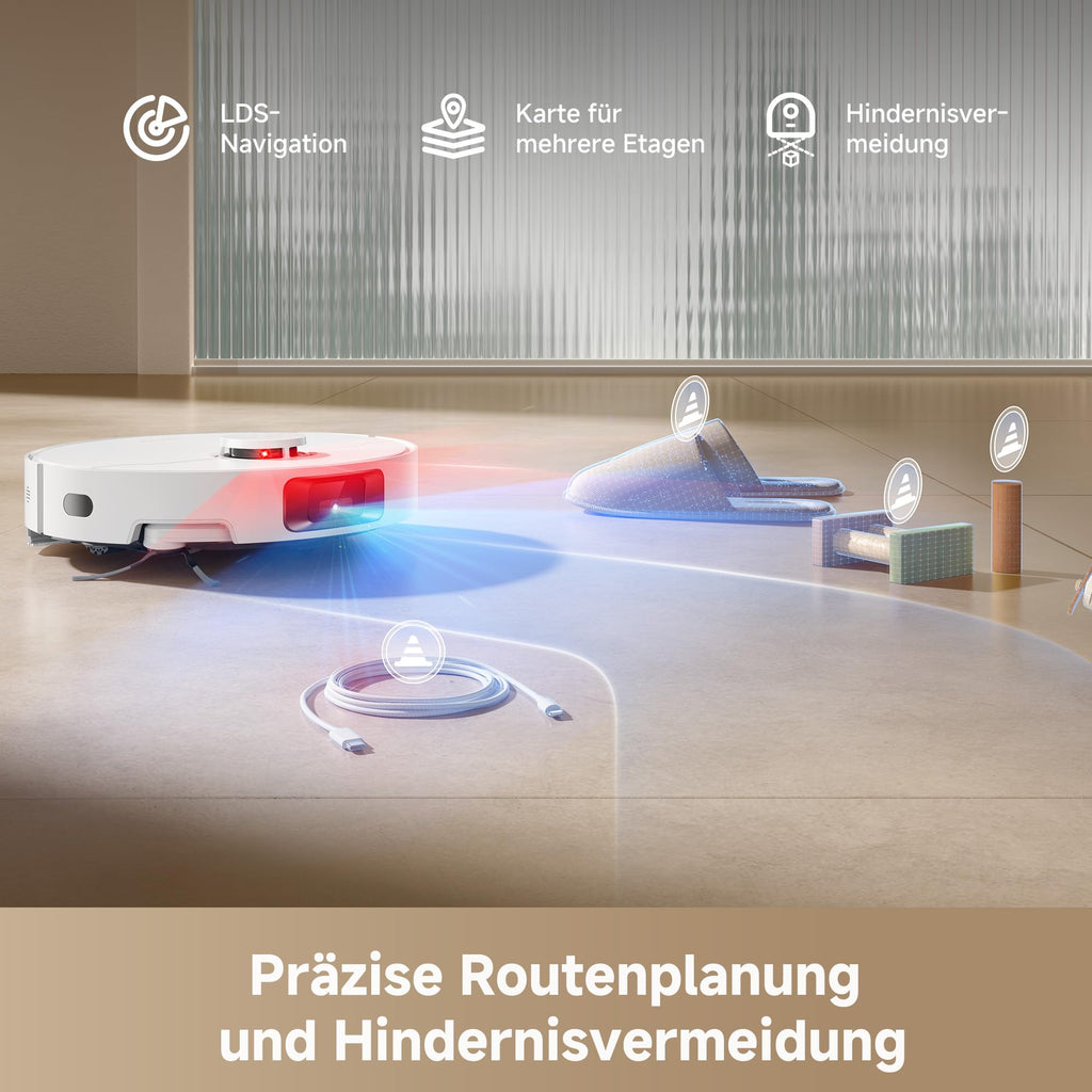 dreame D20 Pro Plus Saugroboter 13.000 Pa, Wischfunktion, Absaugstation, LDS-Navigation für Tierhaare