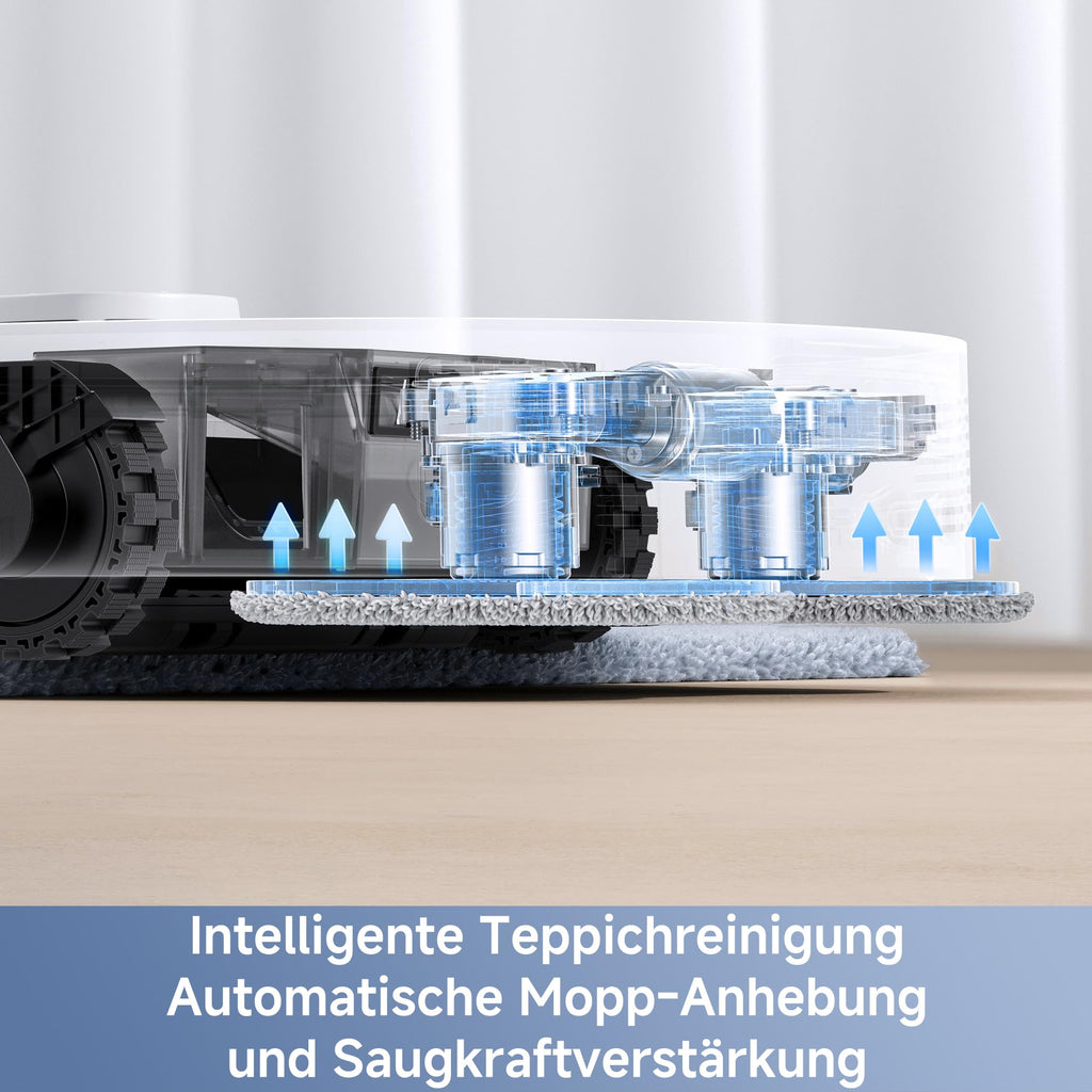 Mova E40 Ultra Saugroboter mit Wischfunktion, 19.000Pa, Absaugstation, MaxiReach-Wischmopp, 80ml Tank