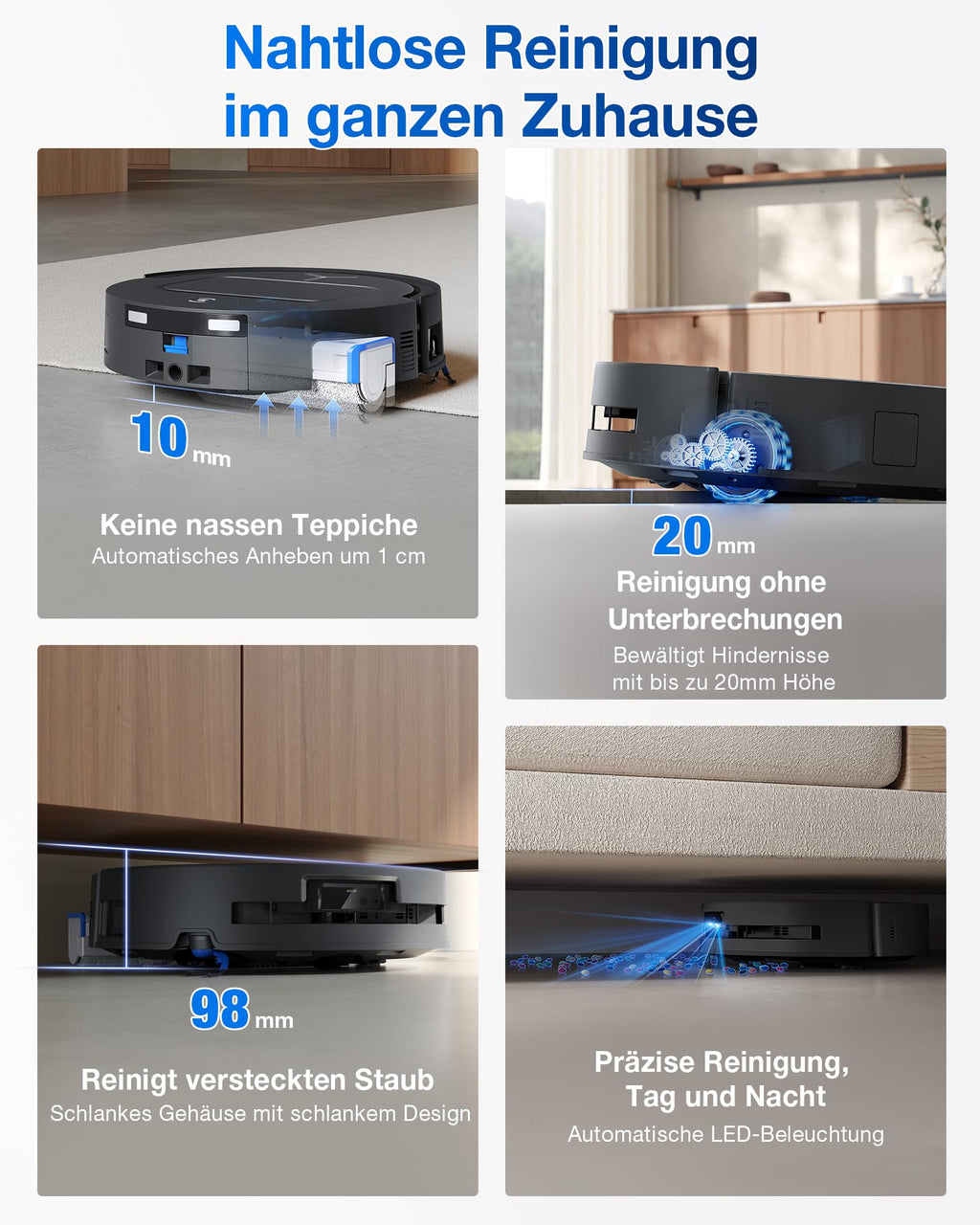 ECOVACS DEEBOT T80 Omni Saugroboter mit Wischfunktion 18.000 Pa ZeroTangle 3.0 OZMO Roller