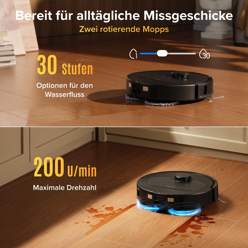 roborock Qrevo S Pro Saugroboter mit Wischfunktion 18.500 Pa Heißwasser-Reinigung Anti-Tangle
