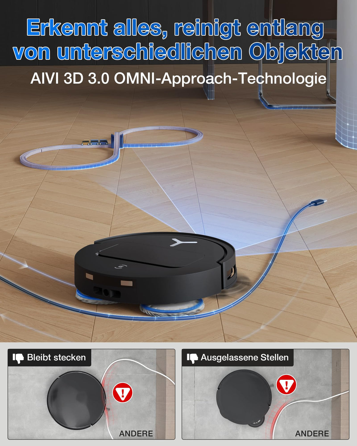 ECOVACS DEEBOT T50 PRO Omni Gen2 Saugroboter, 18.500Pa, ausfahrbare Kantenbürste, ZeroTangle 2.0