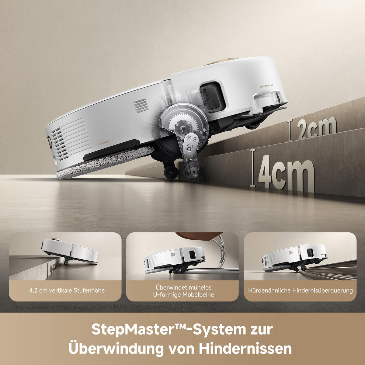 Mova V50 Ultra Complete Saugroboter 24.000 Pa 6cm Hindernisüberwindung Heißwasser-Wischfunktion