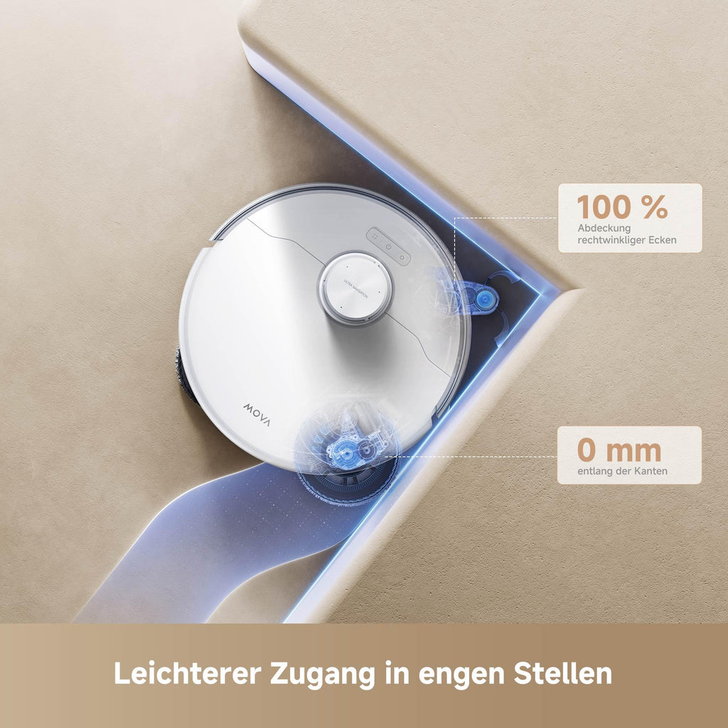 Mova P50 Pro Ultra Saugroboter mit Wischfunktion 19.000 Pa Selbstreinigung Heißwasser Absaugstation