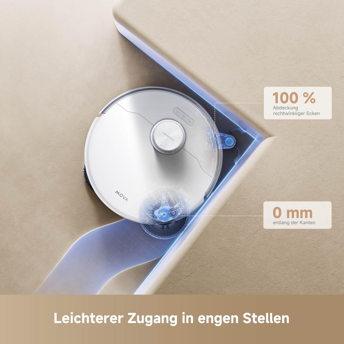 Mova P50 Pro Ultra Saugroboter mit Wischfunktion 19.000 Pa Selbstreinigung Heißwasser Absaugstation
