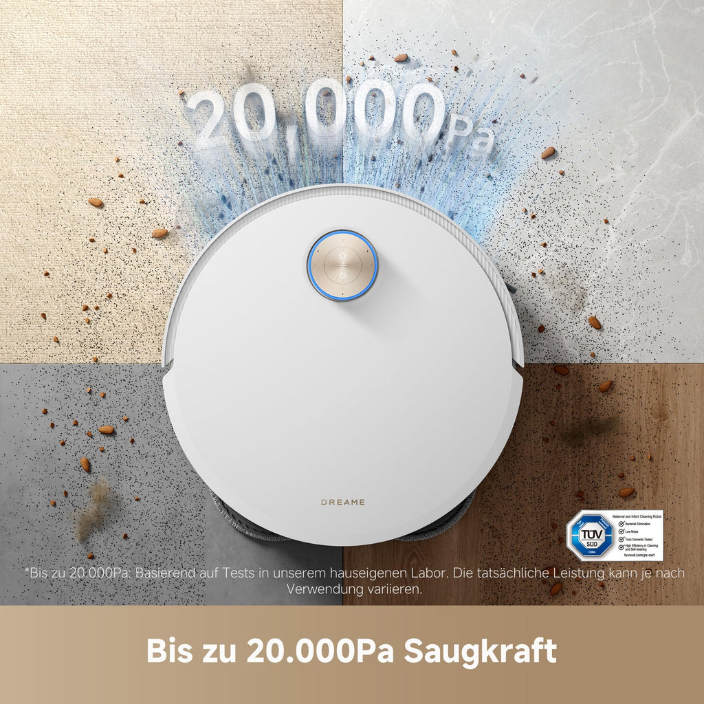dreame X50 Ultra Complete Saugroboter mit Wischfunktion, 20.000Pa Saugkraft, 6cm Kletterhöhe